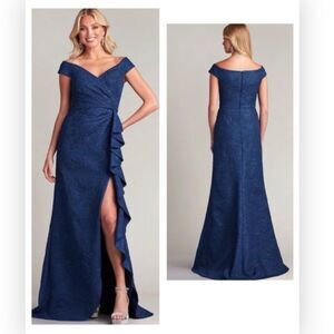 Tadashi Shoji BUA19272LQ - Roland Rose Jacquard Sheath Gown NWT 12 $458